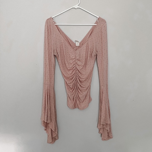 Free people what a babe ruched polka dot top - Picture 2 of 5